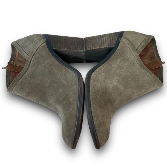 Lucky Brand LK-Salza Leather Suede Zip Up Salza Booties Ankle Boots with 2 1/2” - Picture 4 of 11